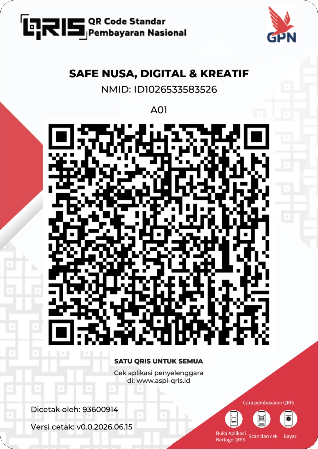 Safe Nusa QRIS code for donations